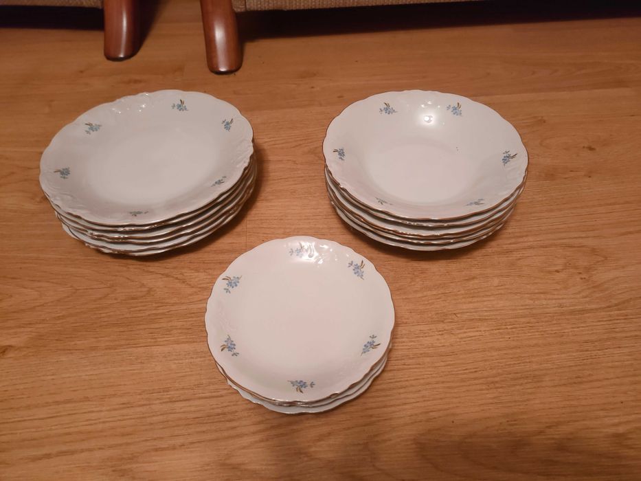 Serwis obiadowy talerz głęboki płaski i deserowy