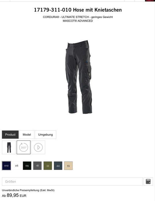 (52)Еластичні штани Mascot Advanced Cordura