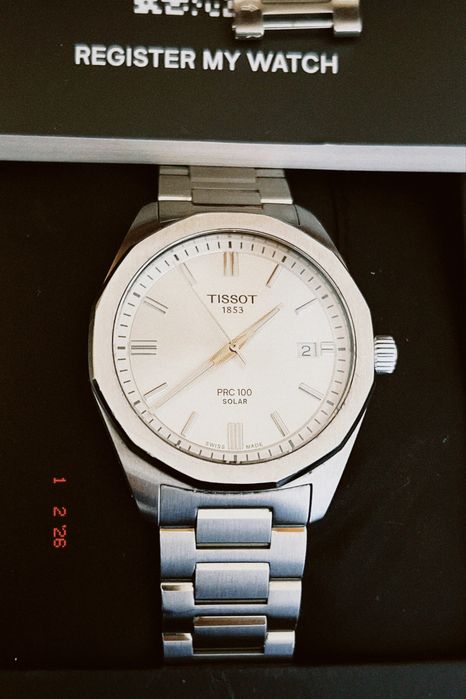 Relogio Tissot Prx100 solar prateado