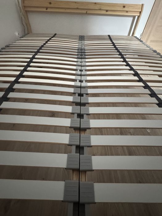 Drewniane łóżko IKEA 140×200 + 2 stelaże IKEA