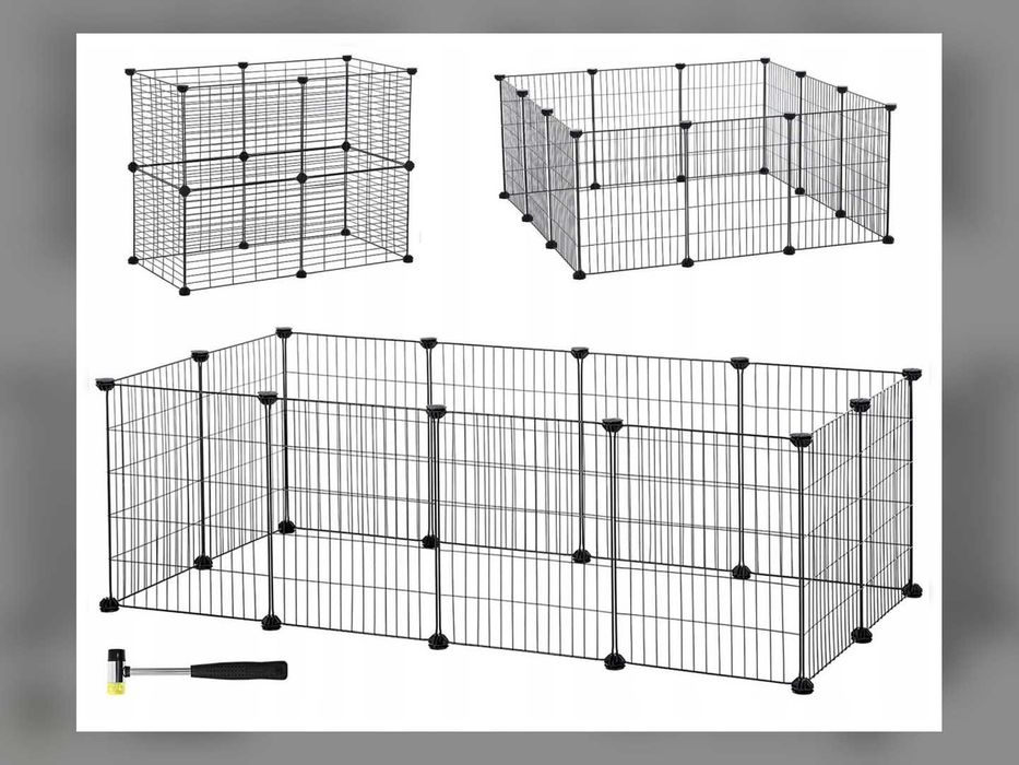 Nowy Kojec Dla Królika Świnki 12 Paneli 143x73x46 Cm Wybieg Modułowy
