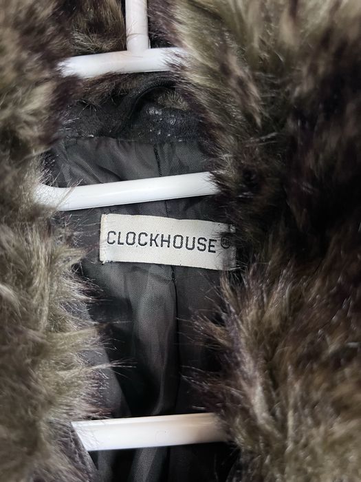 Clockhouse вінтажна куртка-бомбер зі штучного хутра в стилі y2k