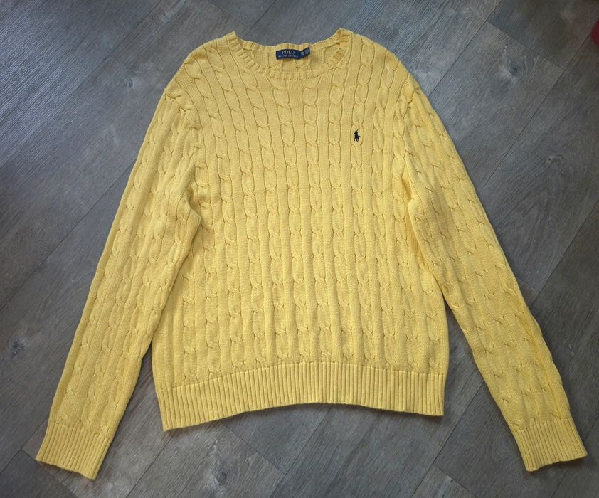Жовтий чоловічий светер Ralph Lauren коси розмір 2xl
