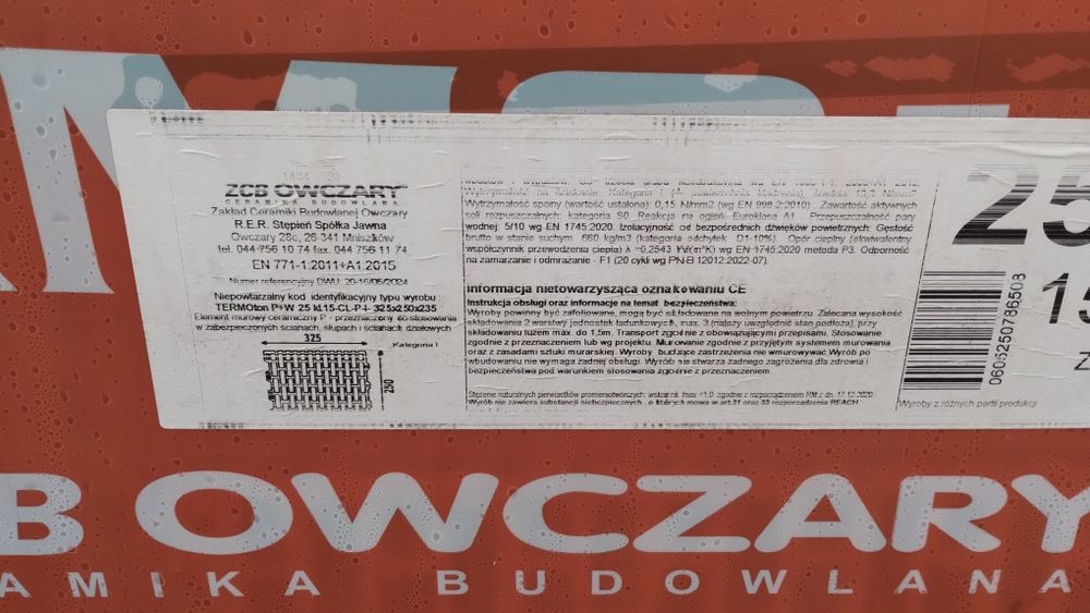 Cegła , Pustak ceramiczny  Termoton
