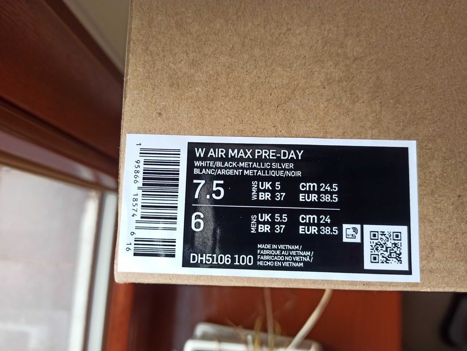 (r. 38,5 - 24 cm) Nowe NIKE AIR MAX PRE-DAY DH5106,-100 Białe