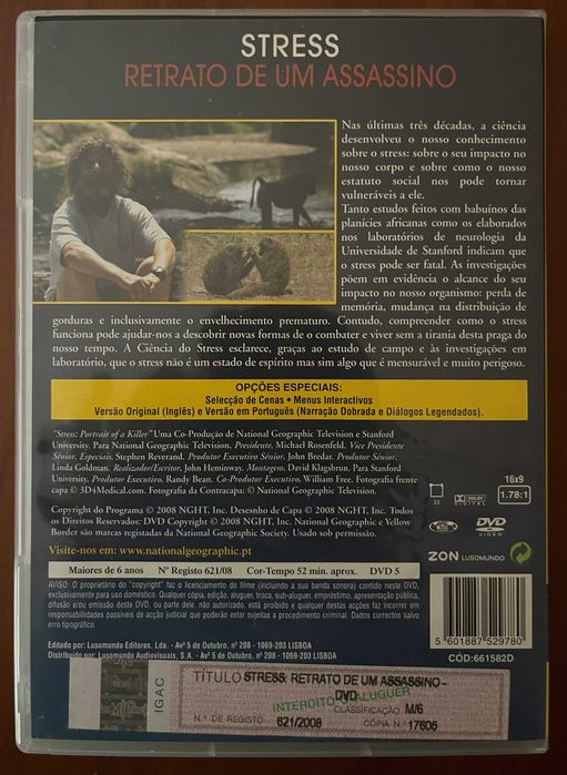 DVD "Stress - Retrato de um assassino" de National Geographic