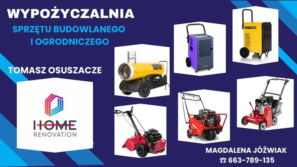 Wynajem osuszaczy powietrza nagrzewnic Wypożyczalnia Wypożyczę Wynajmę