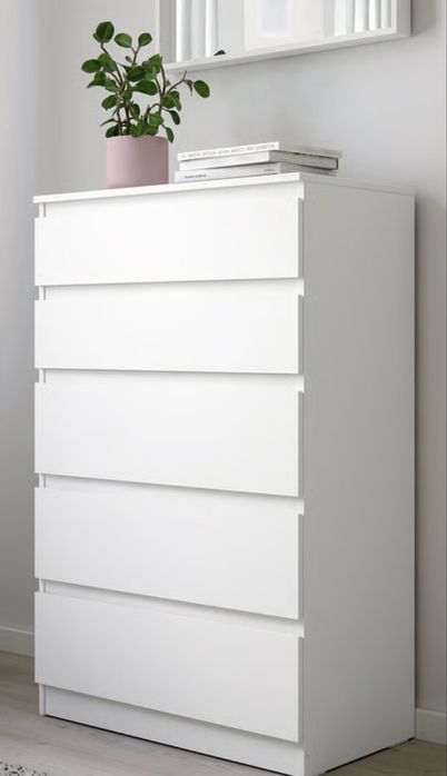 Cómoda c/5 gavetas, branco, 70x40x112 cm