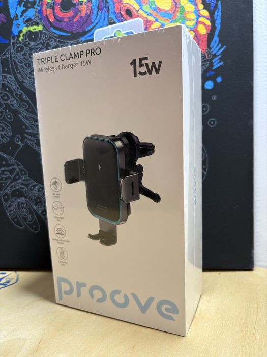 Автотримач з бездротовою зарядкою Proove Triple Clamp Pro 15W