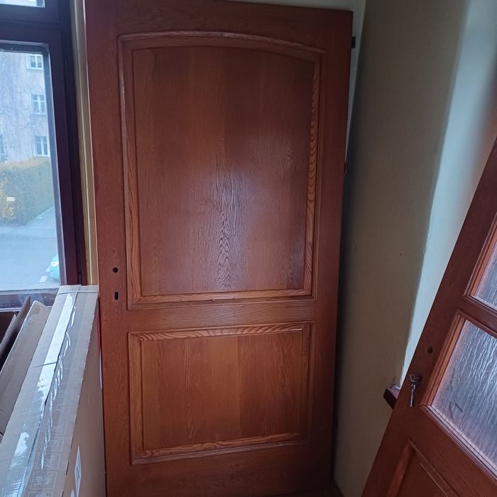 Drzwi drewniane bez ram dwie sztuki 90