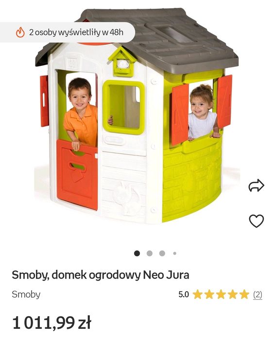 Duzy domek ogrodowy dla dzieci Smoby neo jura