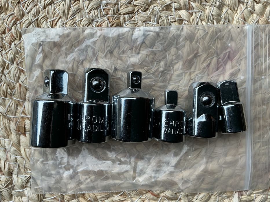 Набір 6шт адаптерів перехідників 1/2 3/8 1/4 подовжувач crome-vanadium