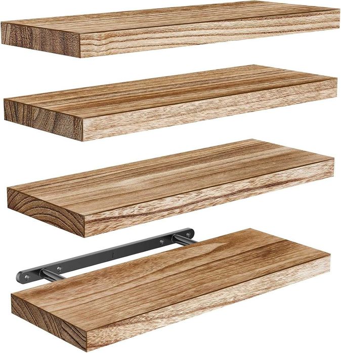Półki wiszące Pipishell, półki ścienne 40 cm zestaw 4 szt