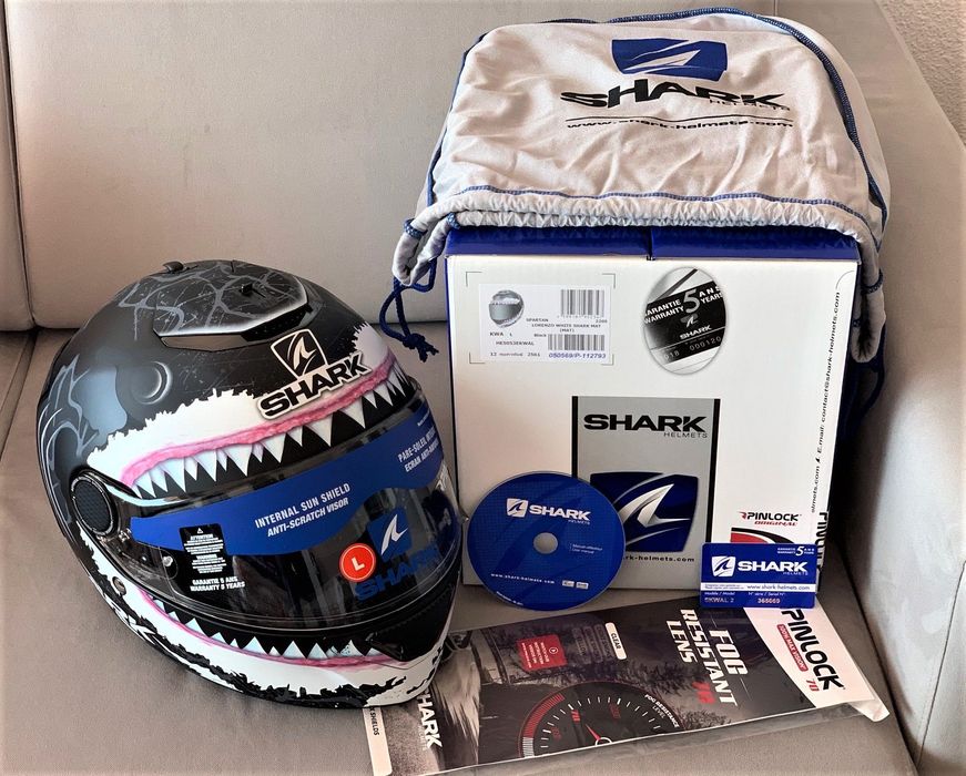 Capacete NOVO Shark Spartan WHT Matt (50% DESCONTO) Tamanho L