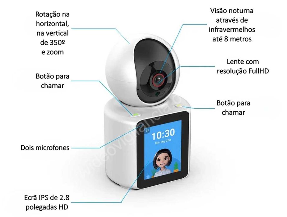 Câmara Rotativa ‼️ WiFi ‼️ FullHD ‼️ Videochamada ‼️ Ecrã 2.8 polegada