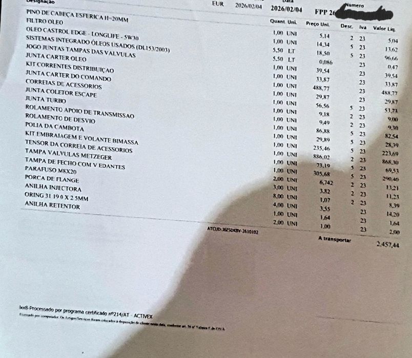 Com correntes de distribuição já trocadas BMW