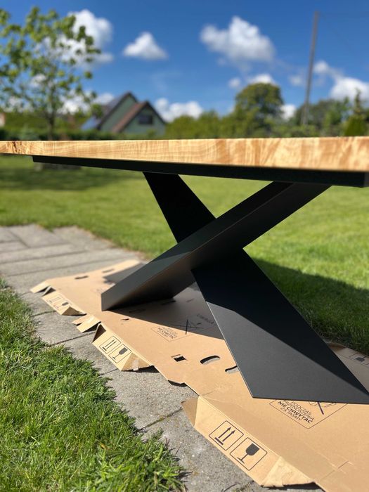 Nowoczesny Rustykalny stół do jadalni orzech włoski suar egzotyk #51