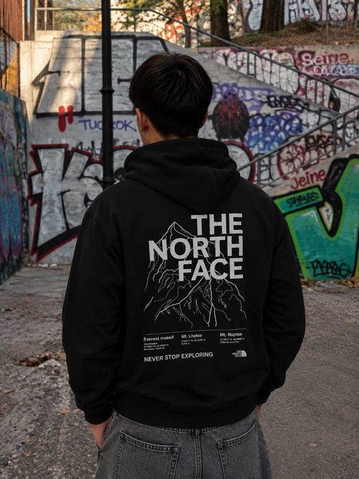 Худи черное THE NORTH FACE Mountains (XS S M L XLl