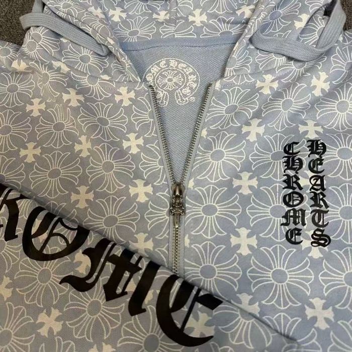 Chrome Hearts hoodie blue full zip