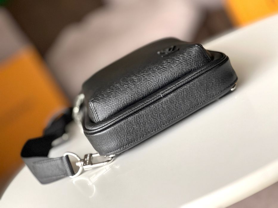 Louis Vuitton avenue сумка слинг слингбэк мужская кожаная черная