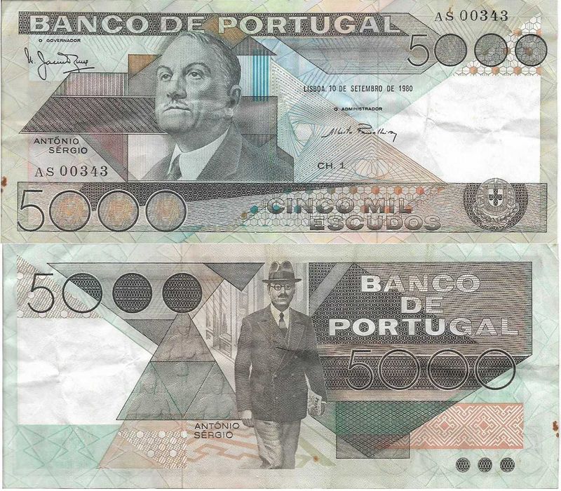 Portugal - - - 5.000$00 - António Sérgio - - - - - Notas