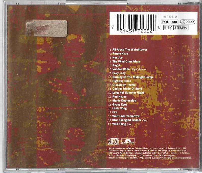Jimi Hendrix - - - - - The Ultimate Experience - - - - - CD430717503706255362