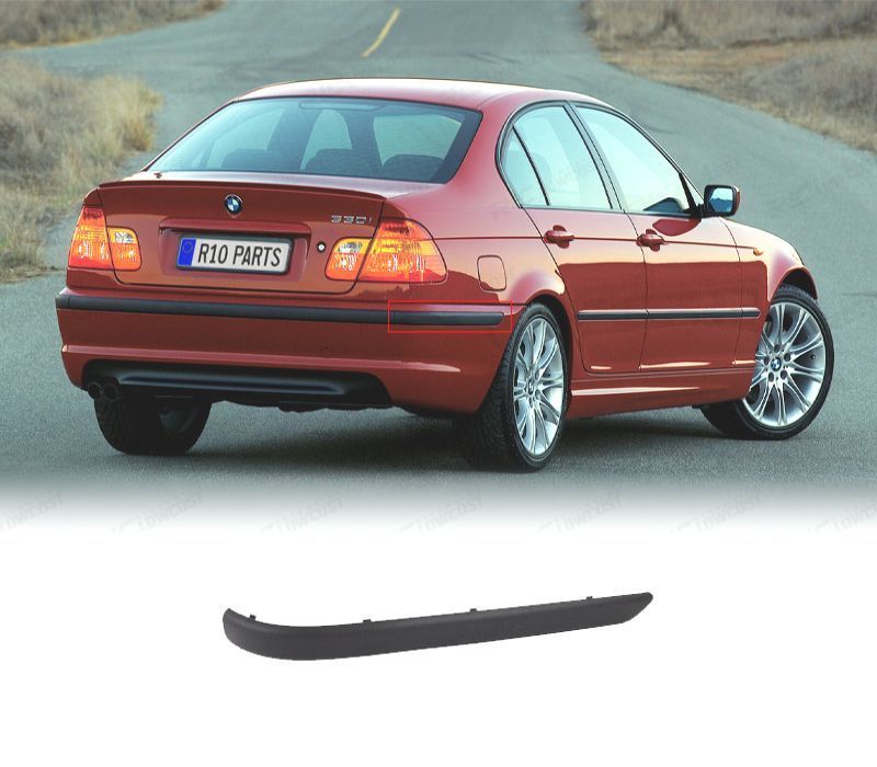 FRISO LADO DIREITO PARA-CHOQUES TRASEIRO BMW E46 SEDAN 98-01 PRETO MATE