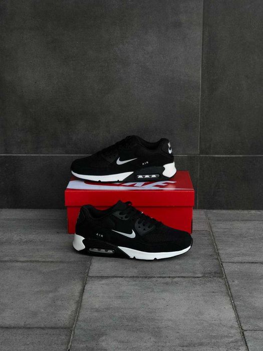 Кросівки Nike 90 Air Max чоловічі Black-White. Удобные кросовки Найк
