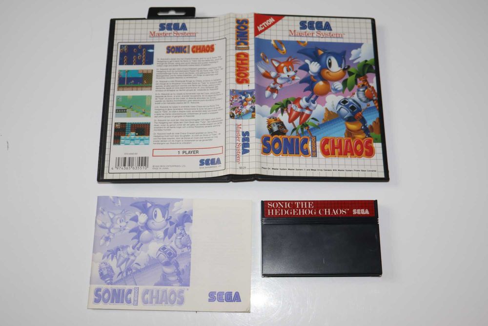 Gra Sonic The Hedgehog Chaos na konsolę Sega Master System wersja PAL, 3xAngielski, Komplet (CiB), Stan Dobry Plus