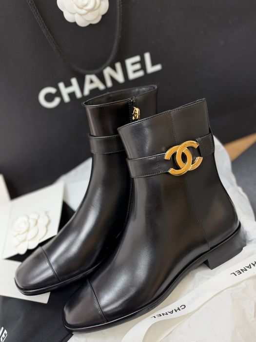 CHANEL® Luksusowe buty CC® ekskluzywne obuwie skórzane botki