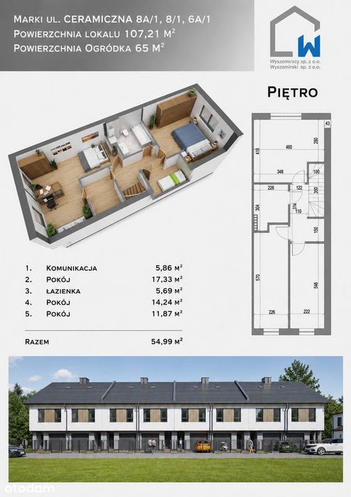Wykończony segment 107 m² z garażem | Pod klucz | Marki