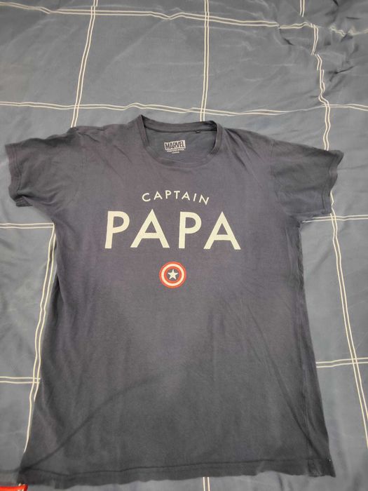 T-shirt Marvel Captain Papa tam. L em bom estado