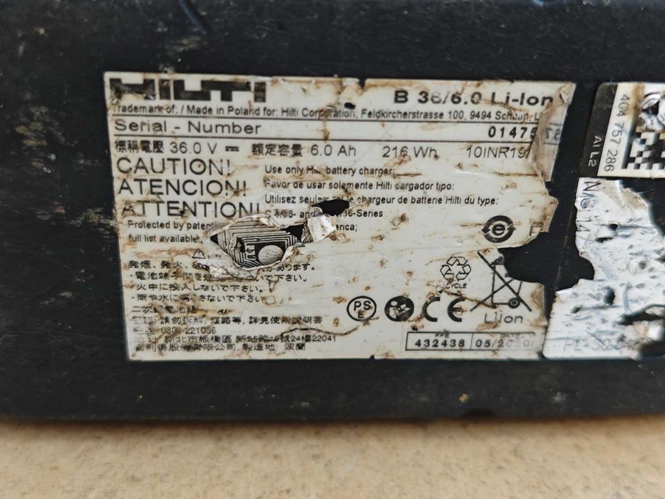 Akumulator HILTI B36 6.0Ah 36V