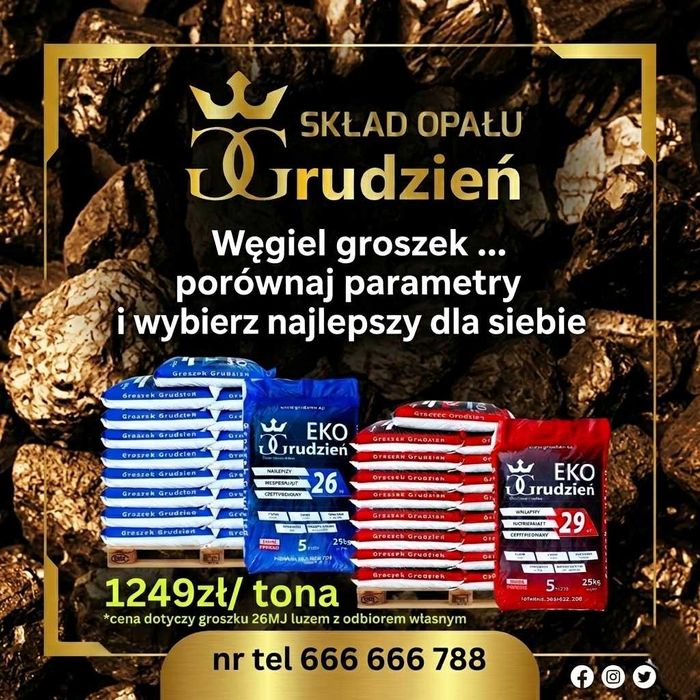 Węgiel Groszek Promocja !!! Super cena !!! Orzech Kostka Pellet GRUDZIEŃ