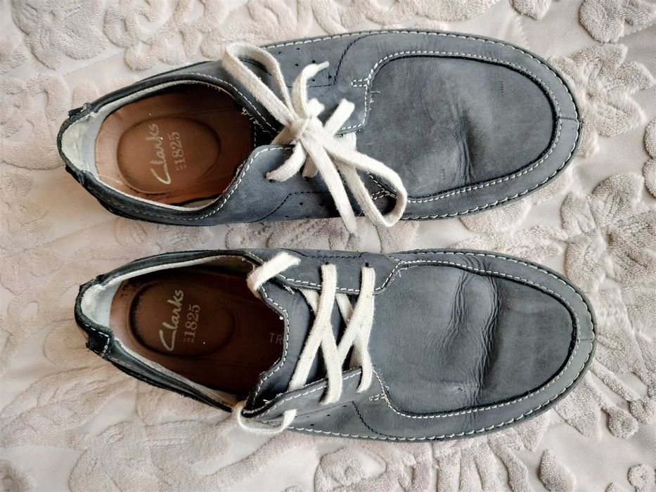 Clarks, niebieskie, zamsz, rozm.7G/41/26cm, stan BDB