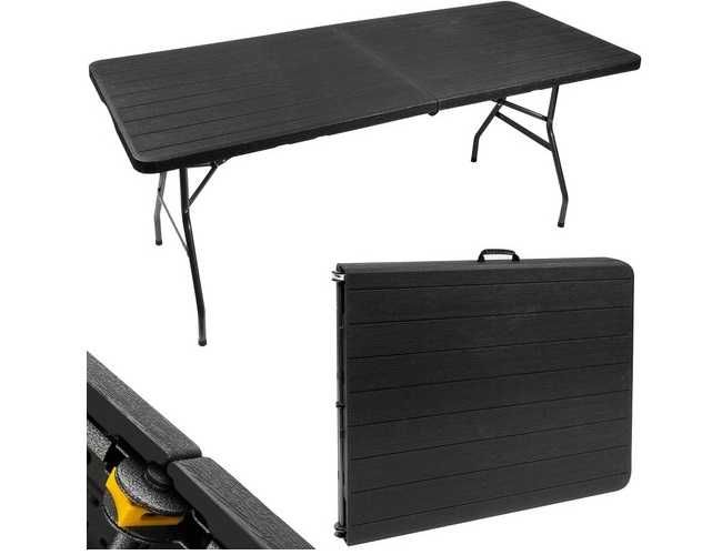 Stół ogrodowy składany 180cm - CZARNY - Na miejscu