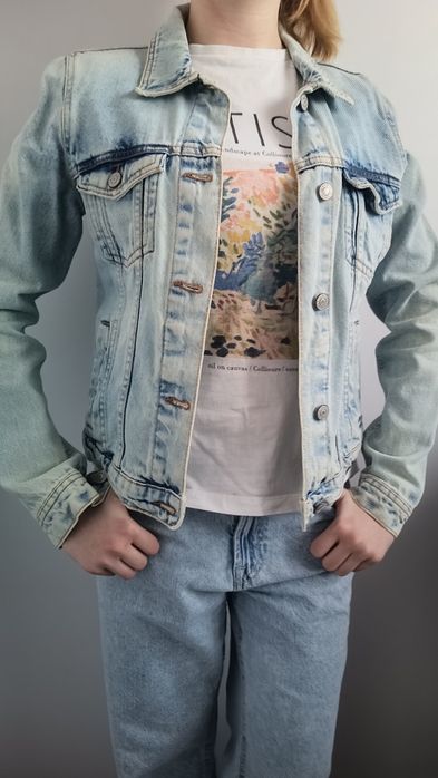 Kurtka jeansowa Cropp S damska  w świetnym stylu vintage bawełna