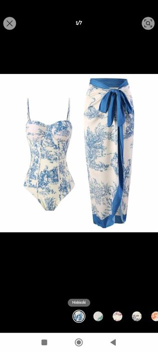 Strój kąpielowy jednoczęściowy z długą spódnicą