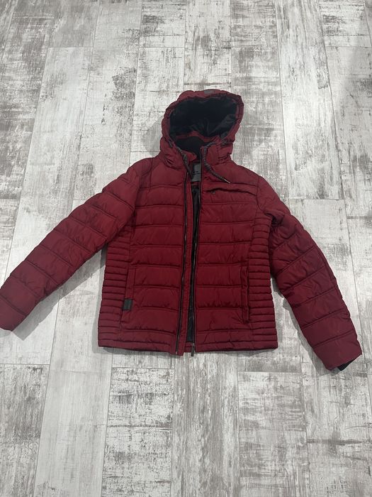 Kurtka zimowa Diverse – czerwona, z kapturem, rozmiar L