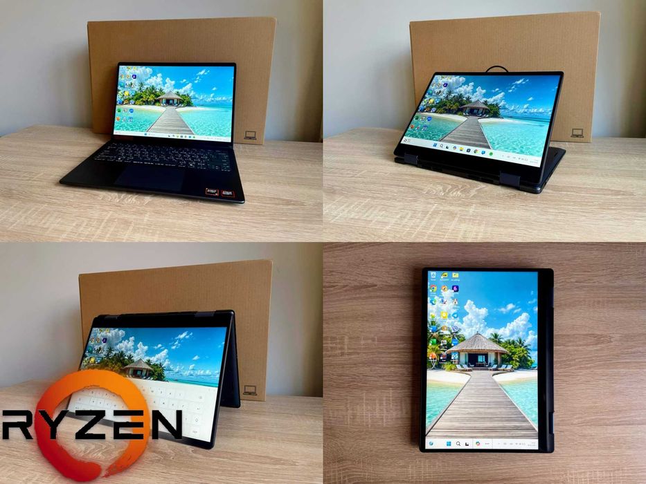 Dell 14 360° Ryzen AI 8640hs 16+ ddr5 (2 слота) GPU Radeon 760m ssd 512 Bat 13ч 1.5кг метал 2025 Гарантия Расрочка