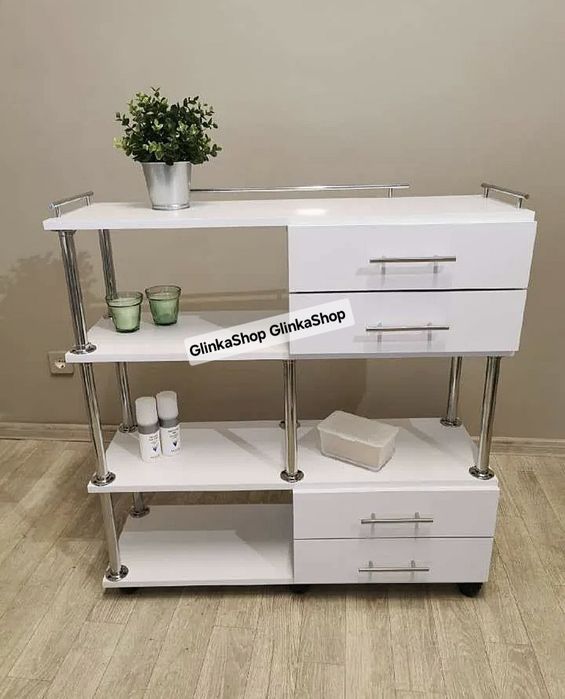 Тумба Комод у салон краси під апарат Етажерка на трубах Стіл Стелаж