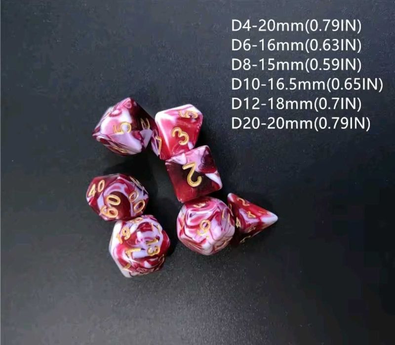 Набір червоно білих кубиків для DnD, Pathfinder та інших