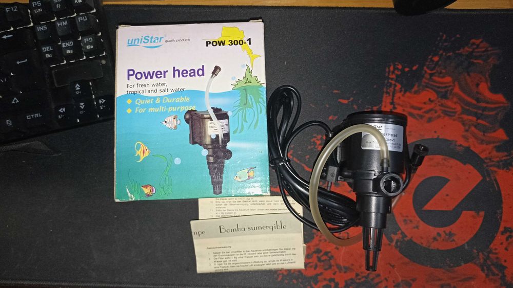 Помпа - фильтр аквариумная power head pow 300-1 на 170 литров с фильтр