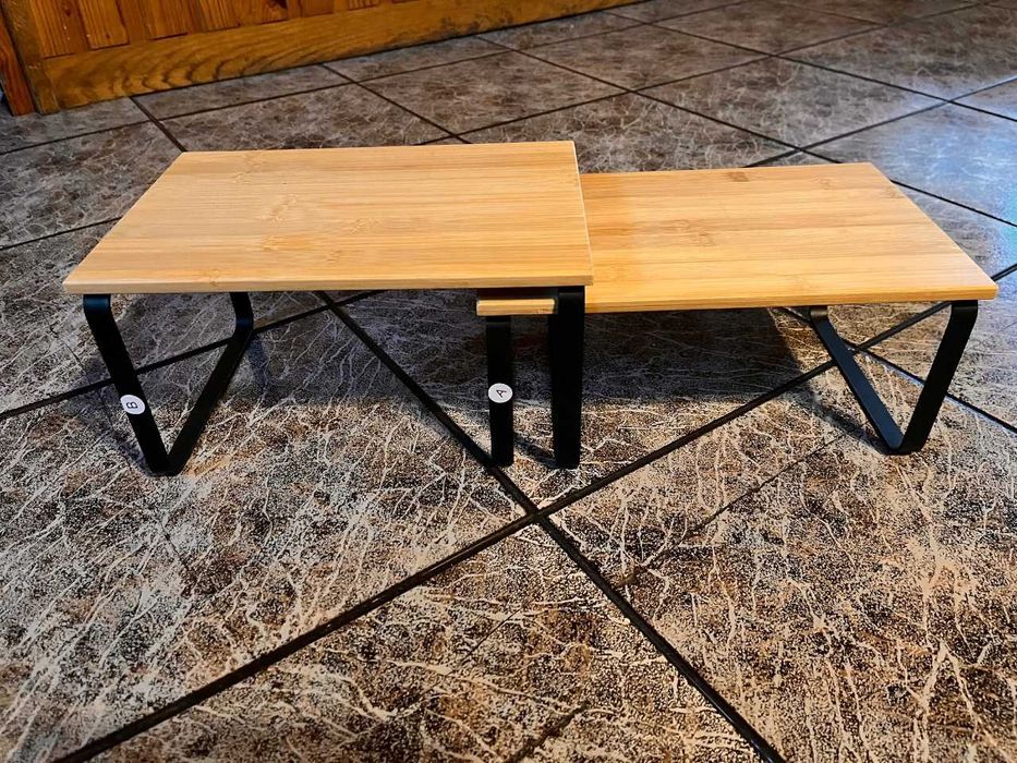 Zestaw półek bambusowych 2 szt praktyczny do kuchni