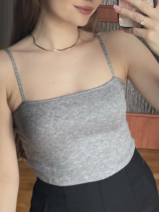 Szary top Zara na ramiączkach