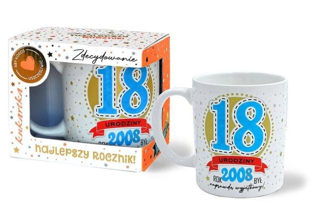 Kubek Premium Urodziny 18 oprawa: pudełko