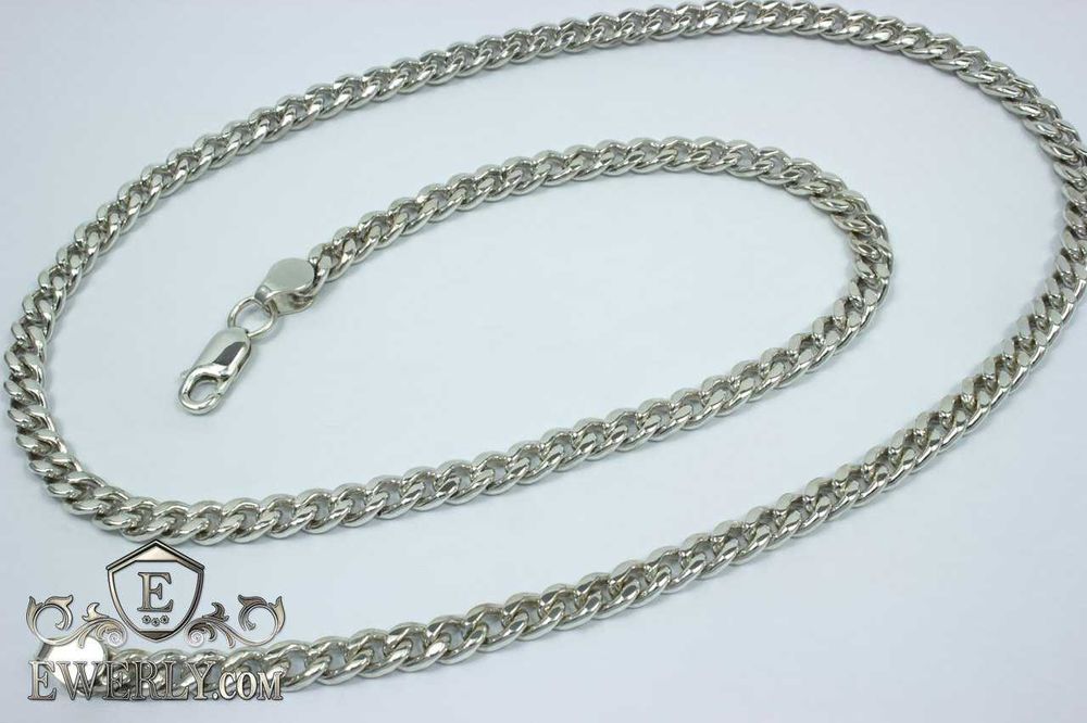 Серебряная цепочка Панцирного плетения. Срібний ланцюг Панцир