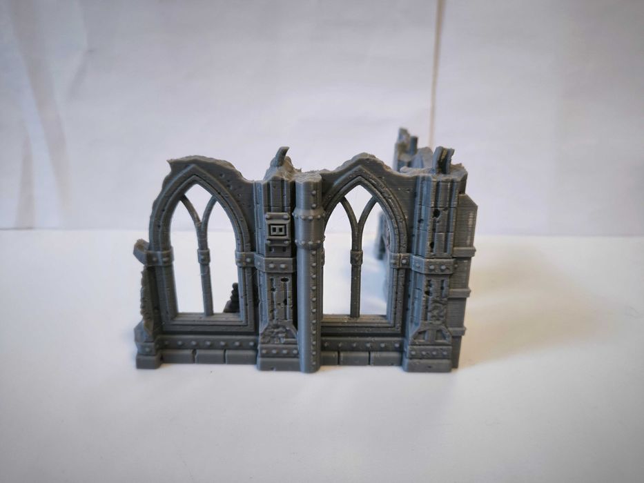 Gotycka ruina narożnik sci-fi / wargaming diorama makieta