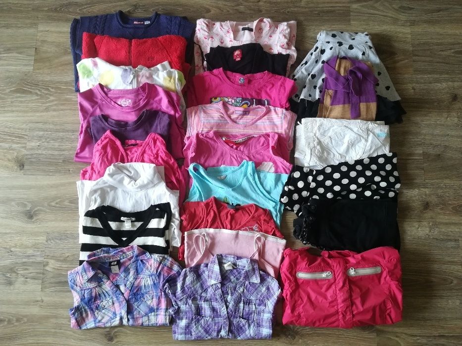 Mega paka/Komplet 21 szt. ubrań dla dziewczynki 128-134 cm (8-9 lat)