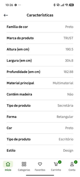 Mesa/secretária Gamer (Build for Champions)